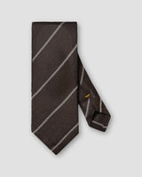 Brown Striped Grenadine Silk Tie