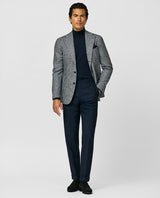 Light Gray Wool-Alpaca Glen Plaid Jacket