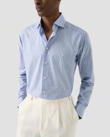 Mid-Blue Check Breeze Poplin Shirt