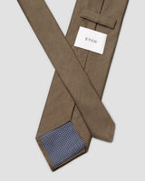 Dark Green Solid Woven Shantung Silk Tie