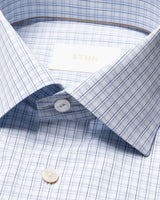 Check Supima 120 Shirt in Light Blue