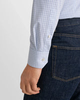 Check Supima 120 Shirt in Light Blue