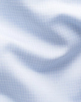 Contemporary Light blue Micro Check Cotton Linen Shirt