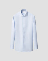 Contemporary Light blue Micro Check Cotton Linen Shirt