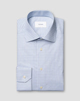 Contemporary Blue Micro Check Twill Shirt