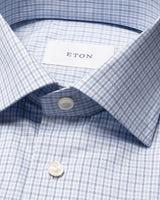 Contemporary Blue Micro Check Twill Shirt