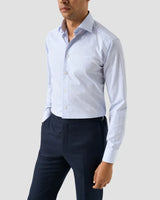 Contemporary Blue Micro Check Twill Shirt