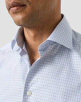 Contemporary Blue Micro Check Twill Shirt