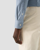 Slim Blue Micro Floral Print Signature Twill Shirt