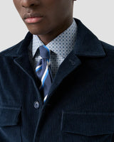 Slim Blue Micro Floral Print Signature Twill Shirt