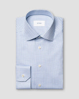 Contemporary Mid blue Check Signature Twill Shirt