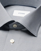Contemporary Navy blue Geometric Signature Twill Shirt