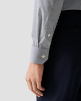Contemporary Navy blue Geometric Signature Twill Shirt