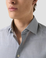Contemporary Navy blue Geometric Signature Twill Shirt