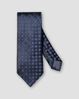 Navy Blue Medallion Woven Silk Tie