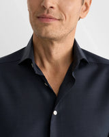 Solid Merino Shirt in Dark Blue