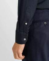 Solid Merino Shirt in Dark Blue