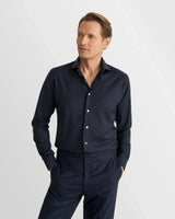 Solid Merino Shirt in Dark Blue
