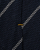 Navy Striped Grenadine Silk Tie