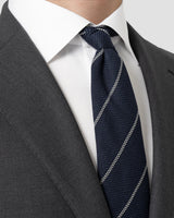 Navy Striped Grenadine Silk Tie
