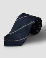 Navy Striped Grenadine Silk Tie