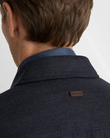 Dark Blue Wool Shirt Jacket