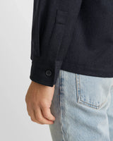 Dark Blue Wool Shirt Jacket