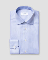 Light Blue Patterned Textured Twill Shirt