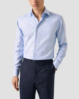 Light Blue Patterned Textured Twill Shirt