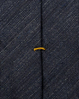 Navy Solid Woven Linen Silk Tie