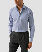 Contemporary Blue Striped Supima 120 Poplin Shirt