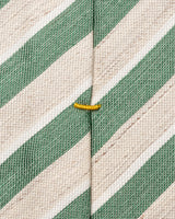 Light Green Striped Woven Linen Silk Tie