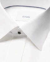 Slim White Semi Solid Evening Shirt