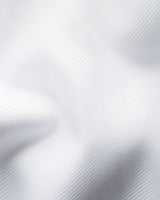 White Contemporary Textured Twill Shirt - French Cuff