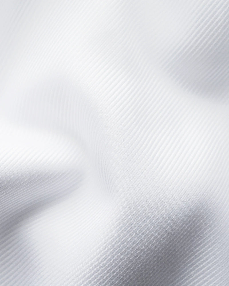 White Contemporary Textured Twill Shirt - French Cuff