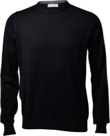 Merinos Wool Crew Neck Sweater - Black