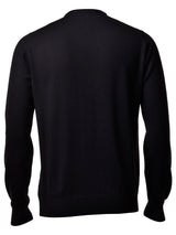 Merinos Wool Crew Neck Sweater - Black