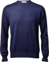 Merinos Wool Crew Neck Sweater - Denim Blue