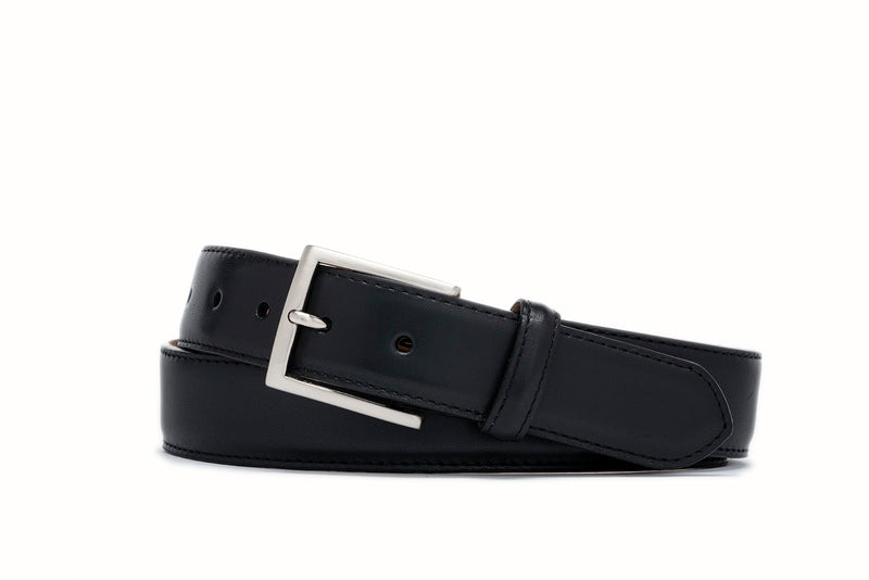 Glazed Nappa Belt - Black