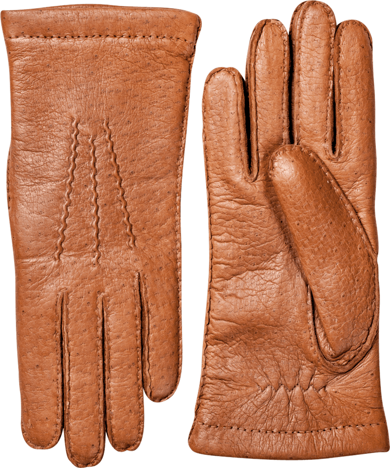 Peccary Handsewn Cashmere Gloves - Cork