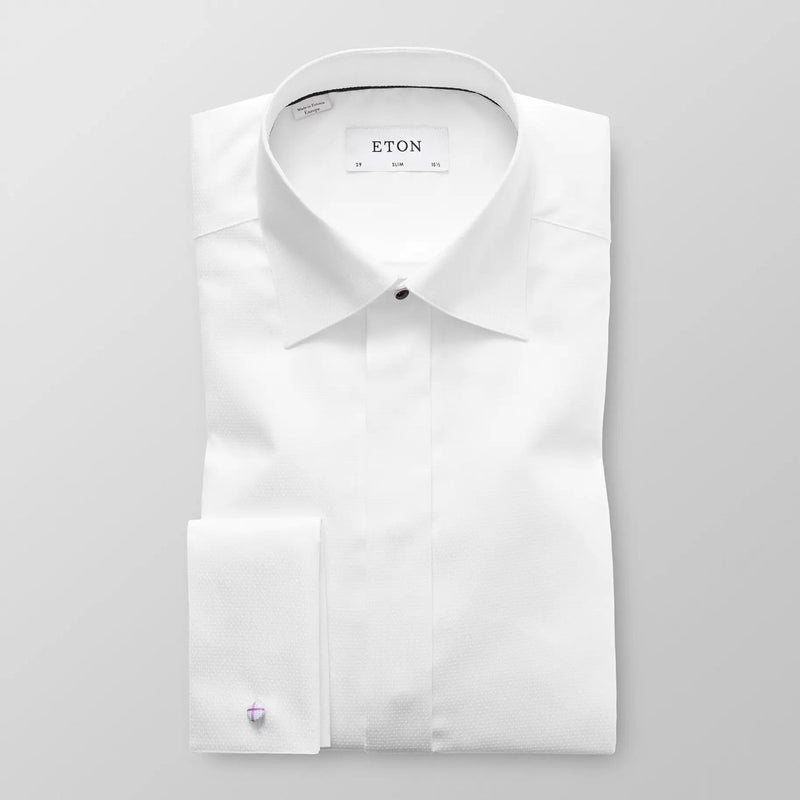 White dobby evening shirt