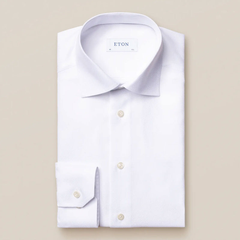 White textured twill shirt